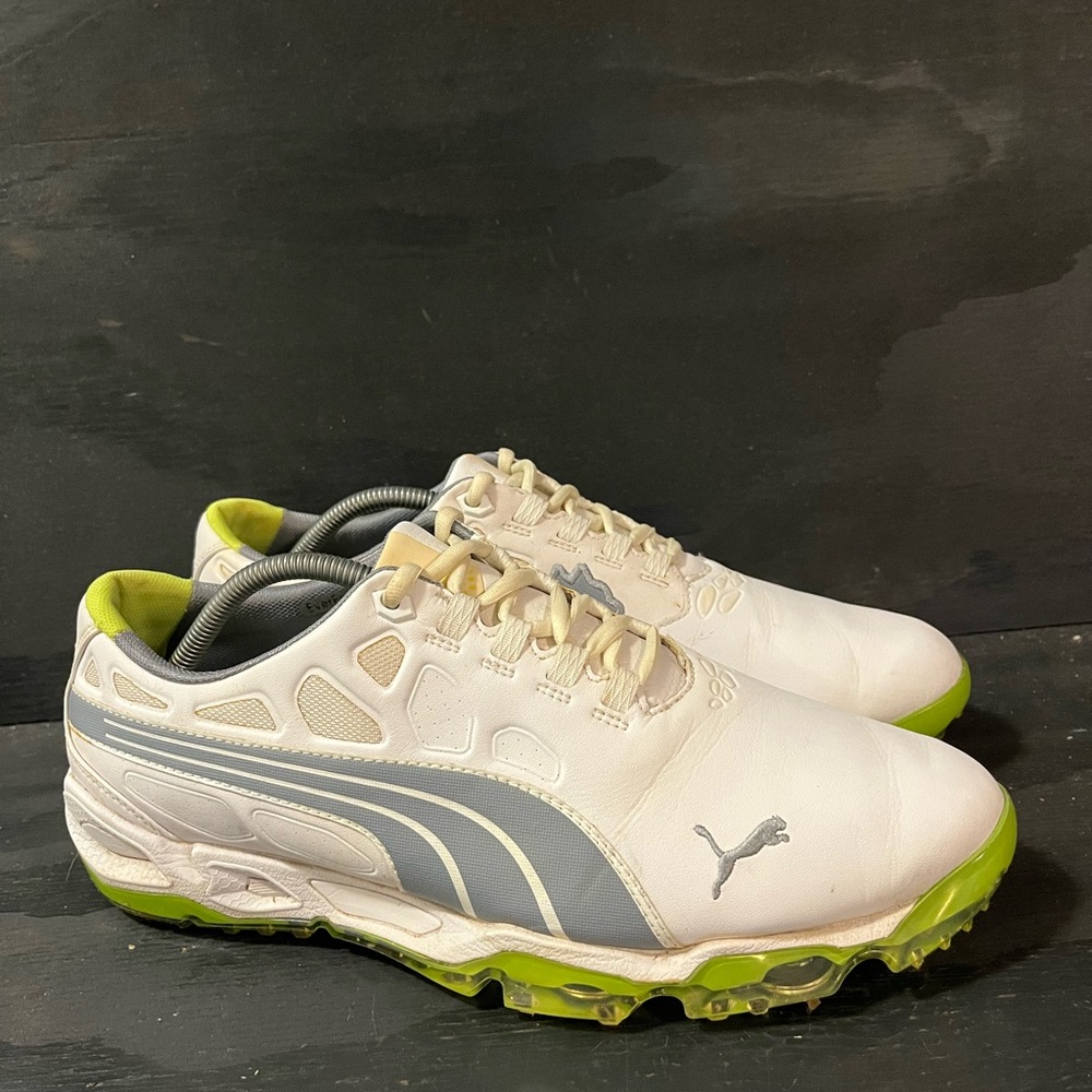 Puma Biofusion Men’s Size 11.5 White Green Leather Golf Shoes